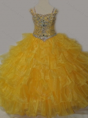 Beautiful Sweetheart Mini Quinceanera Dress with Spaghetti Straps in Yellow