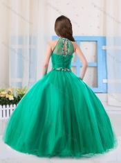 Top Selling Ball Gowns Halter Beaded Mini Quinceanera Dress in Turquoise