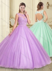 Exclusive Applique with Beading Scoop Quinceanera Dress in Lilac