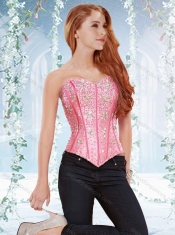 Rolling Flowers Beaded Bodice Detachable Sweet 16 Dresses in Rose Pink