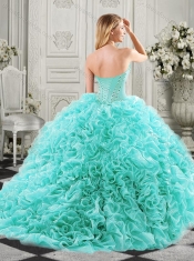 2016 Low Price Big Puffy Beaded and Ruffled  Discount Quinceanera Dresses in Organza