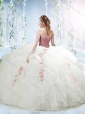 Aquamarine Puffy Skirt Detachable15th Birthday Dresseswith Beading and Ruffles