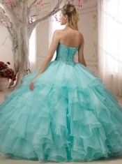 Cheap Really Puffy Beaded and Ruffled Baby Pink Quinceanera Dress