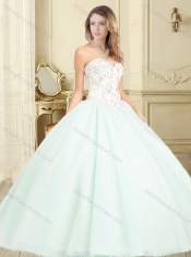 Classical Apple Green Big Puffy Quinceanera Dress with Beading and Appliques