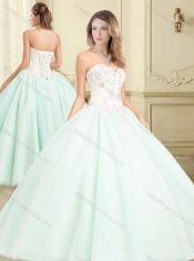 Classical Apple Green Big Puffy Quinceanera Dress with Beading and Appliques