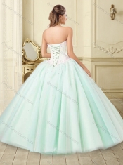 Classical Apple Green Big Puffy Quinceanera Dress with Beading and Appliques