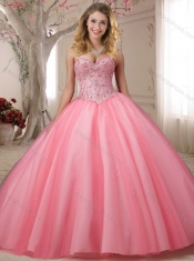 Classical  Beaded Bodice Apple Green Sweet Fifteen Dress with Detachable Straps