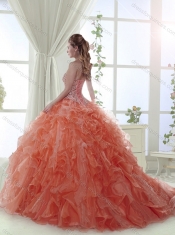 Classical  Organza Sweetheart Lavender Quinceanera Dress with Beading and Ruffles