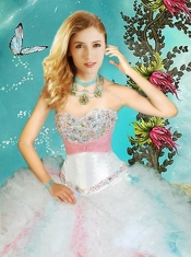 Classical  Puffy Skirt Sweet 16 Dress with Beaded Bust and Ruffles