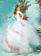 Classical  Puffy Skirt Sweet 16 Dress with Beaded Bust and Ruffles