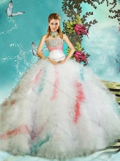 Classical  Puffy Skirt Sweet 16 Dress with Beaded Bust and Ruffles