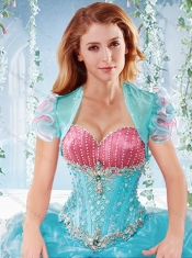 Elegant Beaded Bodice and Ruffled Sweetheart Detachable Quinceanera Dresses