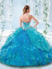Elegant Beaded Bodice and Ruffled Sweetheart Detachable Quinceanera Dresses