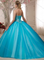 Fashion Trend Beaded Bodice Champagne Sweet 15th Birthday Dresses with Sweep Train