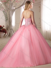 Lovely Big Puffy Beaded Bodice and Applique Sweet 15th Birthday Dresses in Aqua Blue