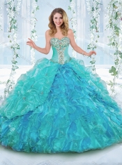 Luxurious Really Puffy Rhinestoned and Ruffled Detachable Quinceanera Dresses