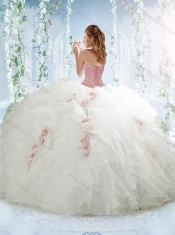 Luxurious Visible Boning Aquamarine Detachable Quinceanera Dresses with Beading