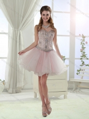 Modest Visible Boning Detachable Quinceanera Dresses with Beading and Ruffles