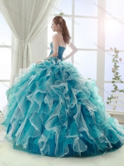 Modest Visible Boning Detachable Quinceanera Dresses with Beading and Ruffles