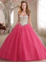 New Arrivals Princess Beaded Bodice Tulle Discount Quinceanera Dresses in Teal