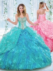 New Arrivals Rhinestoned and Ruffled Detachable Quinceanera Dress in Organza