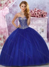New Arrivals Tulle Royal Blue Sweet Fifteen Gown with Beaded Bodice