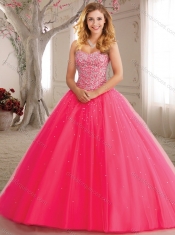 New Style Beaded Bodice Tulle 15th Birthday Dresses in Baby Blue