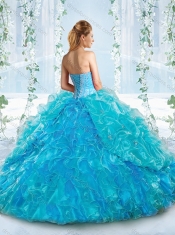 Perfect Visible Boning Ruffled Detachable Quinceanera Dresses in Rose Pink