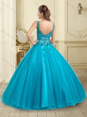Popular See Through Tulle Bateau Sweet 16 Dress with Sequins