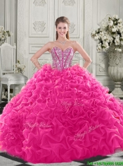 Pretty Puffy Skirt Visible Boning Apple Green Sweet 15th Birthday Dresses with Beading and Ruffles