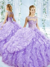 Puffy Skirt Bubble and Beaded Detachable Quinceanera Dresses in Lavender