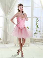 Big Puffy Brush Train Detachable Quinceanera Dresses with Beading and Appliques