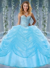 Classical Beaded and Bubble Big Puffy Organza Sweet 16 Dress in Orange Red