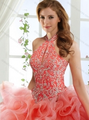 Cut Out Bust Beaded Detachable Quinceanera Gowns in Baby Blue