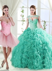 Elegant Beaded and Applique Detachable Quinceanera Gowns in Rolling Flower