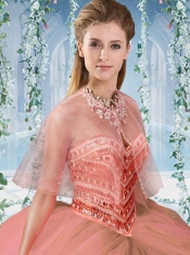 Elegant Beaded and Ruffled Big Puffy Quinceanera Dress in Baby Blue