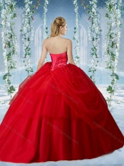 Elegant Beaded and Ruffled Big Puffy Quinceanera Dress in Baby Blue