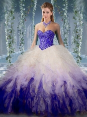 Exclusive Beaded and Ruffled Organza 15th Birthday Dresses in Gradient Color