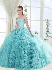 Exclusive See Through Back Beaded Detachable Quinceanera Dresses with Straps