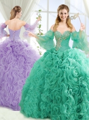 Exquisite Beaded Big Puffy Detachable Quinceanera Dresses with Brush Train