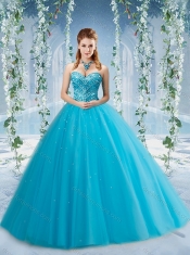 Feminine Beaded and Ruffled Tulle Sweet 16 Dresses in Puffy Skirt