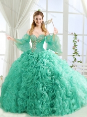 Feminine Beaded Detachable Quinceanera Dresses in Rolling Flower