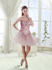 Gorgeous Beaded Brush Train Detachable Sweet 16 Dresses with Rolling Flower