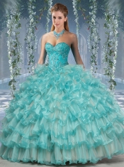 Lovely Big Puffy Sweet 16 Dresses with Beading and Ruffles