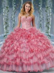 Lovely Big Puffy Sweet 16 Dresses with Beading and Ruffles