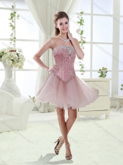 Lovely Brush Train Mint Detachable Quinceanera Dresses with Beading