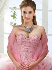 Lovely Sweetheart Beaded Detachable Sweet 16 Dresses with Rolling Flower