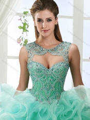 Lovely Sweetheart Beaded Detachable Sweet 16 Dresses with Rolling Flower