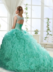 Lovely Sweetheart Beaded Detachable Sweet 16 Dresses with Rolling Flower