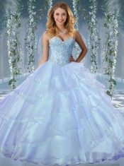 Luxurious Beaded and Ruffled Layers Quinceanera Dresses with Detachable Straps